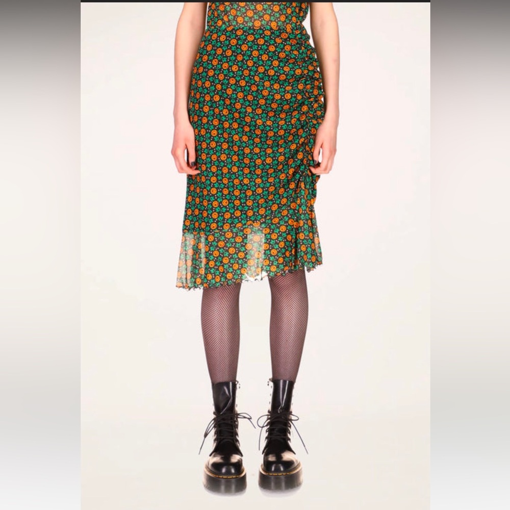 Anna Sui Rosy Dot Mesh Skirt size S - Picture 2 of 12